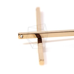 PDT-394-G/5Pcs-Stick Bar Pendant/ 2mm x 60mm/ Gold Plated Over Brass/Jewelry Making