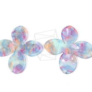 BSC-574-G/2Pcs-celluloid Flower pendant/ 41mm x 42mm/celluloid Flower beads/Jewelry Making