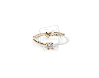 RNG-014-G/1PCS/Cubic Zirconium setting Ring Base/Adjustable Ring/Gold Plated Over Brass/Jewelry Making