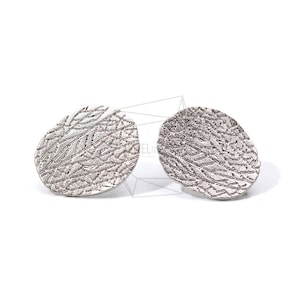 ERG-891-MR/2PCS/Leaf Earrings/13mm X 17mm/Matte Rhodium Plated Over Brass,Silver Post/Jewelry Making