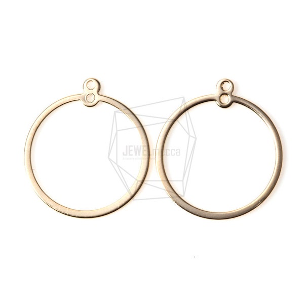 PDT-989-MG/2PCS/Simple Eyelet Hoop Pendant/10mm x 10mm/Matte Gold Plated over Brass/Jewelry Making