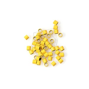 PDT-640-Y/10PCS/Color Coated Cylinder Pendant/2mm/Yellow Color Coated Over Brass/Jewelry Making