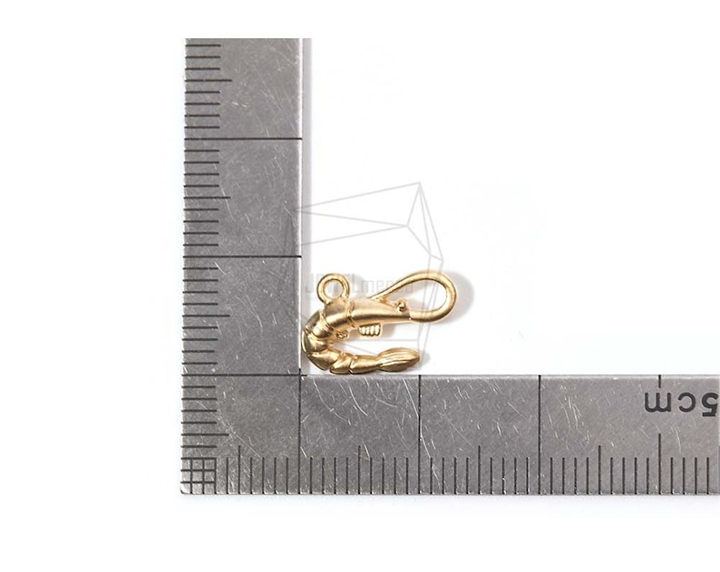PDT1463MG/2PCS/Shrimp Pendant/15mm X 10mm/Matte Gold Plated Etsy