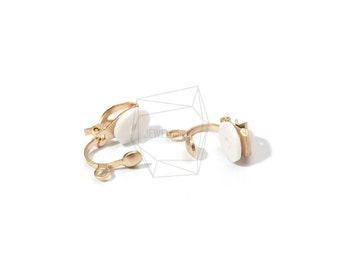 ERG-829-MG/4PCS/Non Pierced Clip on Earring /8mm X 12mm/Matte Gold Plated Over Brass/Jewelry Making