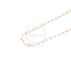 CHN-037-G/95ccm-epoxy chain chain/Gold Plated over brass,imitation pearl/95ccm/Jewelry Making