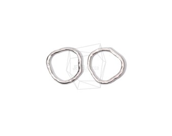PDT-1628-MR/2PCS/Ring Connector Pendant/19mm X 18mm/Matte Rhodium/Plated Over Brass/Jewelry Making