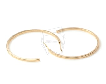 ERG-309-MG/2Pcs-Round Ear Post/ 40mm x 40mm /Matte Gold Plated over  Brass/Jewelry Making