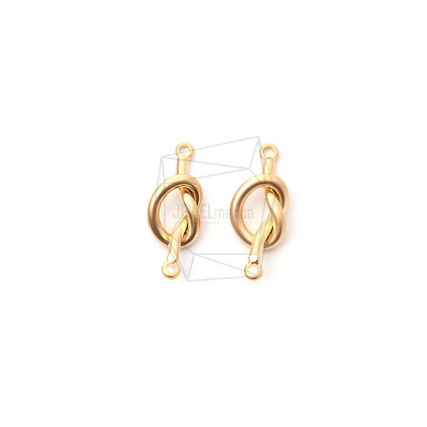 PDT-2038-MG/2PCS/Twisted Knot Pendant/10mm X 24mm/Matte Gold Plated Over Brass/Jewelry Making