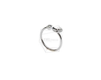 RNG-217-R/1PCS/Cubic Zirconium setting Ring Base/Adjustable Ring/Rhodium Plated Over Brass