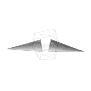 May include: A pair of silver triangle earrings with a brushed finish.