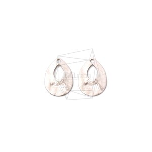 PDT-2052-MR/4PCS/Hammered Water Drop Pendant/11mm X 15mm/Matte Rhodium Plated Over Brass/Jewelry Making