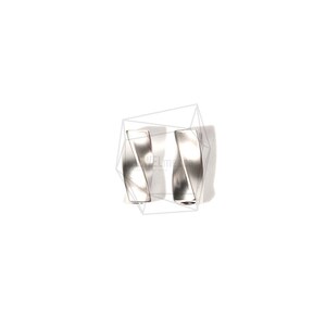 PDT-1563-MR / 4PCS / Twist Connector / 12mm X 5mm / Matte Rhodium Chapado sobre latón / Fabricación de joyas
