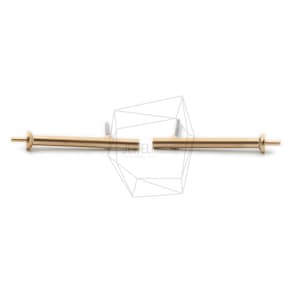ERG-1018-MG/2Pcs-Stick Post Earring/ 3mm x 25mm /Matte Gold Plated over  Brass, Titanium post/Jewelry Making