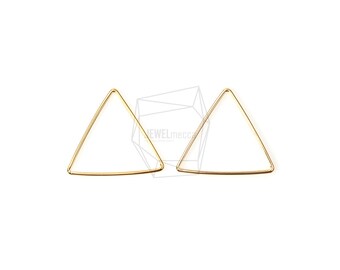 PDT-594-G/10pcs/Triangle Charm/20mm x 19mm/Gold Plated Over Brass/Jewelry Making