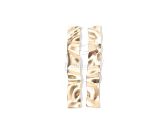 PDT-1526-MG/2PCS/Wavy Long Bar Pendant/10mm X 65mm/Matte Gold Plated Over Brass/Jewelry Making