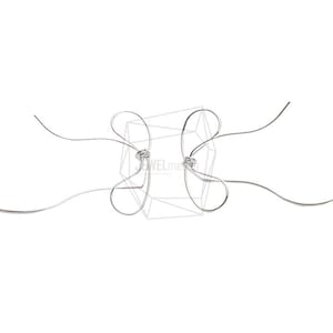 May include: A silver-colored wire jewelry component, featuring a looped design with a central knot. The wire extends outward from the knot, creating a symmetrical, abstract shape. The component is set against a plain white background.