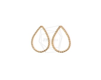 PDT-1172-MG/4pcs/Tear Drop Pendant/13mm x 19mm/Matt Gold Plated Over Brass/Jewelry Making