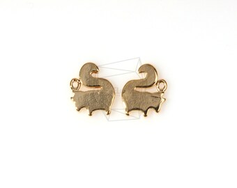 PDT-283-G/5Pcs-Flat squirrel Shadow Pendant/ 9mm x 9mm / Gold Plated over brass/Jewelry Making