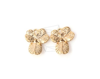 PDT-382-MG/5Pcs-flower Pendant/ 14mm x 15mm / Matte Gold Plated over Brass/Jewelry Making