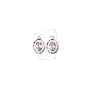 PDT-2123-MR/2PCS/Cubic Square Pendant/8mm X 11mm/Matte Rhodium Plated Over Brass/Jewelry Making