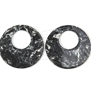 BSC-568-G/2Pcs-celluloid Round pendant/ 35mm x 35mm/celluloid Oval beads/Jewelry Making