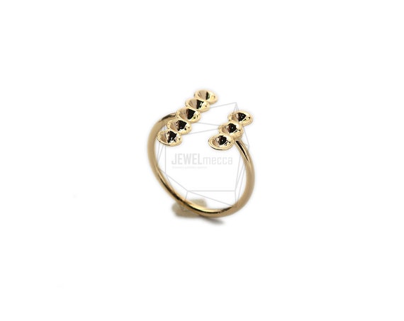 Rng 023 g 1pcs band Ring adjustable Ring 20mm X 20mm gold Plated Over Brass jewelry Making Etsy