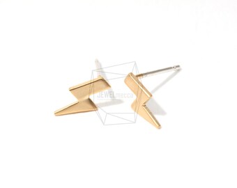 ERG-007-MG/2Pcs-Lightning Bolt Charm Earrings With Sterling Silver Posts-Metal Lightning Earring-Tiny Lightning Earring-Unique Jewelry