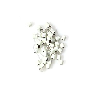 PDT-639-W/10PCS/Tiny Color Coated Cylinder Pendant/2mm/White Color Coated Over Brass/Jewelry Making