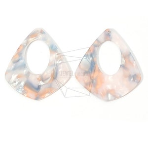 BSC-516-G/4pcs/celluloid rhombus pendant /32mm x 36mm/celluloid rhombus beads/Jewelry Making