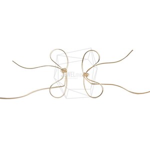 May include: Two gold-coloured wire bows, each with looped ends and a central knot, are displayed against a white backdrop. The symmetrical design suggests they are handmade, suitable for jewellery making or craft projects.
