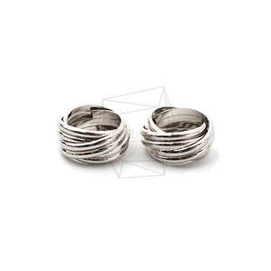 PDT-2364-R/2PCS/Multicircle Pendant/17mm X 18mm/Rhodium Plated Over Brass/Jewelry Making