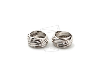 PDT-2364-R/2PCS/Multicircle Pendant/17mm X 18mm/Rhodium Plated Over Brass/Jewelry Making