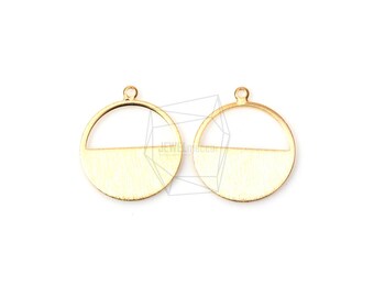 PDT-1105-MG / 2PCS / Half Uitgesneden Cirkel Hanger / 20mm x 20mm / Mat Verguld over Messing / Sieraden Maken