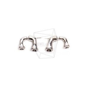 ERG-2460-G/2SET/Pearl Post Earring /12mm X 21mm/Plated over BrassSilver Post