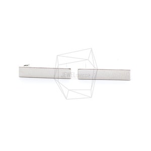 ERG-922-R/2PCS/Short Bar Earring Post/3mm x 15mm/Rhodium Plated over Brass/Jewelry Making