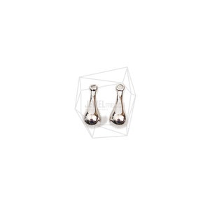 PDT-2594-R/2PCS/Wassertropfen Anhänger/5mm X 11,6mm/Rhodiniert über Messing/Schmuckherstellung