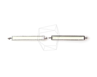 CNT-126-R/2PCS/Ivory Bar Pendant/3mm x 12mm/Rhodium Plated Over Brass/Jewelry Making