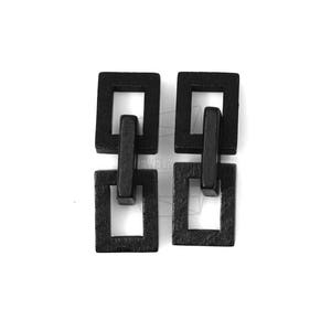 BSC-323-G / 2pcs / Colgante cuadrado vinculado de madera / 13 mm x 33 mm / Colgante de enlace de madera / Fabricación de joyas