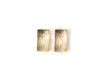 PDT-609-MG/4pcs/Curved Rectangle Pendant/12mm x 7mm/Matt Gold Plated Over Brass/Jewelry Making