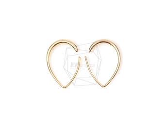 ERG-534-MG/2PCS/Teardrop Wire Earring/28mm x 20mm/Matte Gold Plated over Brass/Jewelry Making