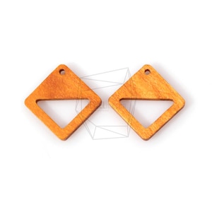 BSC-318-G / 4pcs / Cuentas de madera cuadradas / 17 mm x 17 mm / cuentas cuadradas de madera / Fabricación de joyas