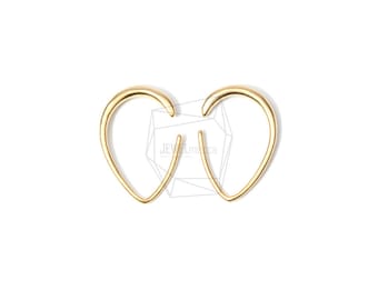 ERG-650-MG/2PCS/Teardrop Wire Earring/15mm X 20mm/Matte Gold Plated Over Brass/Jewelry Making
