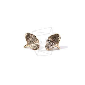 ERG-911-MG / 2PCS / Boucles d’oreilles Mushroom Post / 13mm X 10mm / Plaqué or mat sur laiton / Argent Post / Fabrication de bijoux