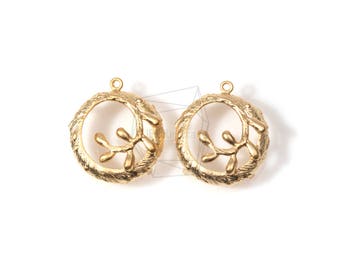 PDT-1149-MG/1PC/Small Textured Ivy Bead Cap/20mm x 20mm/Matte Gold Plated over Brass/Jewelry Making