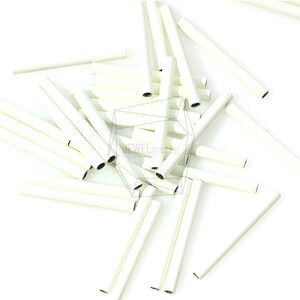 PDT-625-W/5PCS/Color Coated Cylinder Pendant/2cm/White Color Coated Plated Over Brass/Jewelry Making