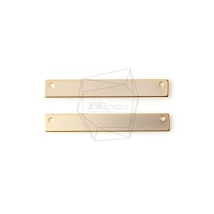 CNT-128-MG/2PCS/Plain Bar Charm/34mm x 5mm/Matte Gold Plated over Brass/Jewelry Making