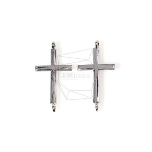 CNT-102-R/2PCS/Kreuz Charm/10mm x 16mm/Rhodiniert über Messing/Schmuckherstellung