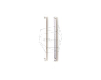 PDT-1034-MR/4PCS/Long Bar Pendant/2mm x 40mm/Matte Rhodium Plated over Brass/Jewelry Making