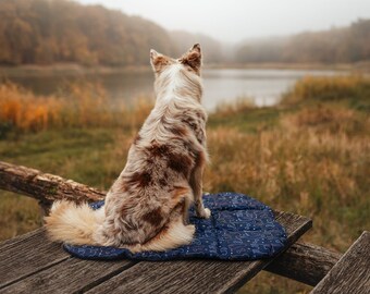 Travel mat for a dog, Outdoor dog mat, Roll up dog mat, personalized dog pad, weatherproof fabric