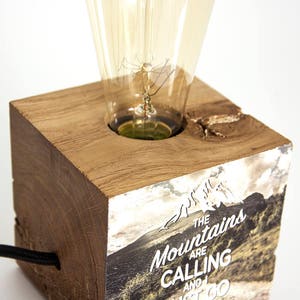 Wood Table Lamp MOUNTAINS ARE CALLING image 2